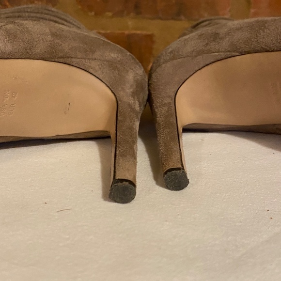 Via Spiga | Taupe Suede Booties, Stiletto Heel, Platform Toe, Size 10 - Picture 8 of 12